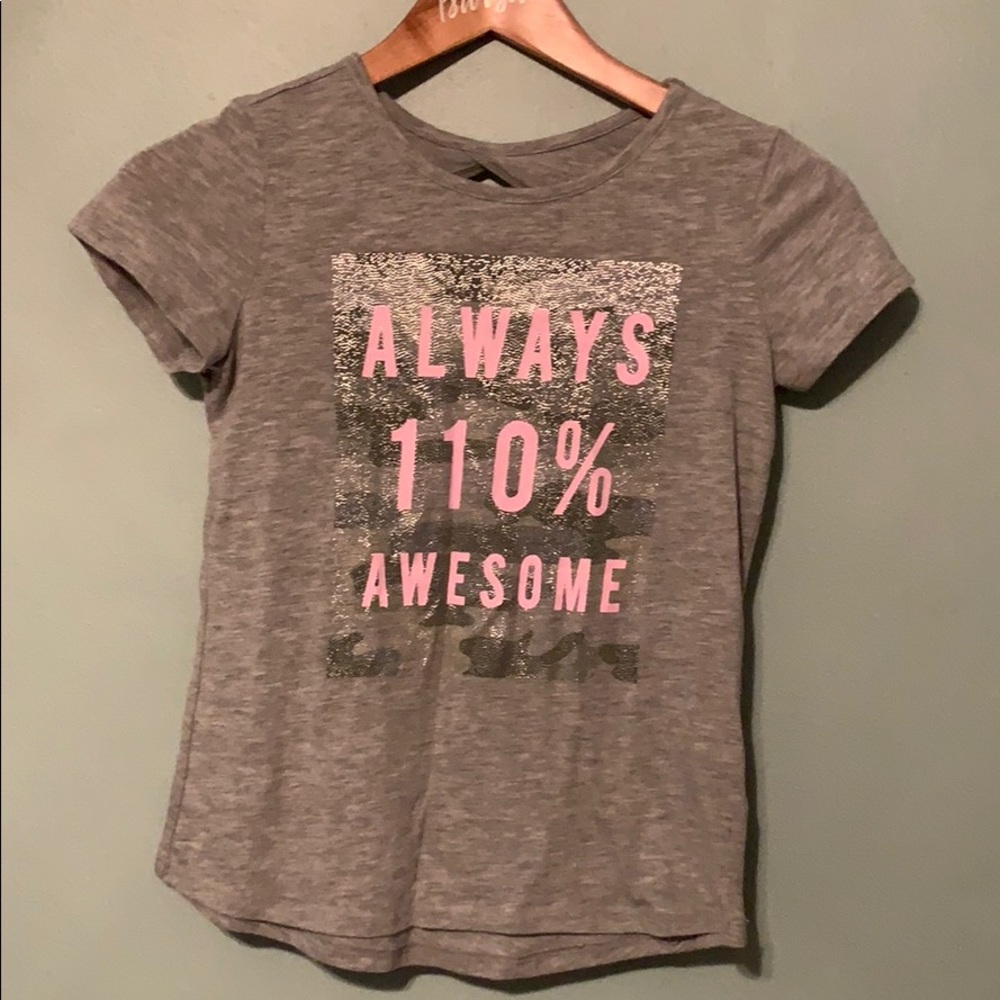 Justice | Girls Gray “Always 110% Awesome” Top